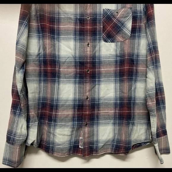 Flag & Anthem Mens Plaid Shirt Button Up Medium Blue Red White Light Weight NWT - Picture 5 of 15